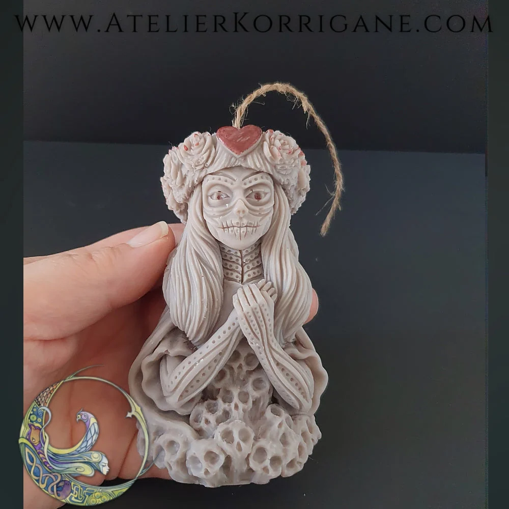 Bougie Dí de los Muertos en cire de soja bio Korrigane