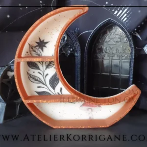 Petite Etagère Lune Douceur Automnale pour Cristaux et Pierres Korrigane
