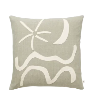 Kove Applique Cushion - Elm Green