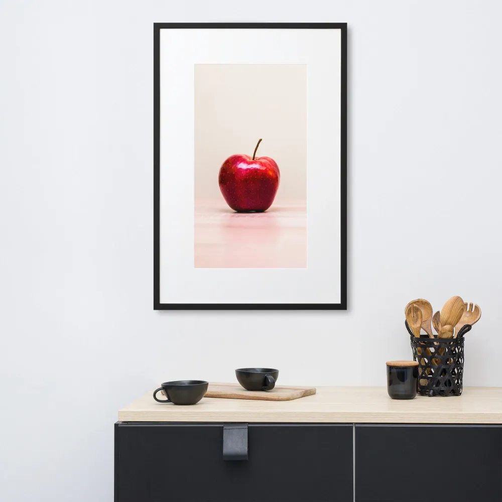 Pomme Rouge - Affiche encadrée avec passe-partout Kuratoren von artlia