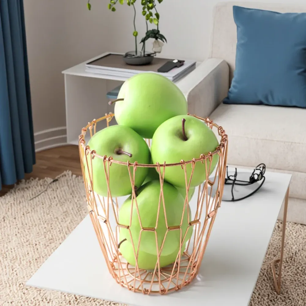 Panier décoratif en métal cuivré – Corbeille de fruit et de rangement moderne La boutique secrète