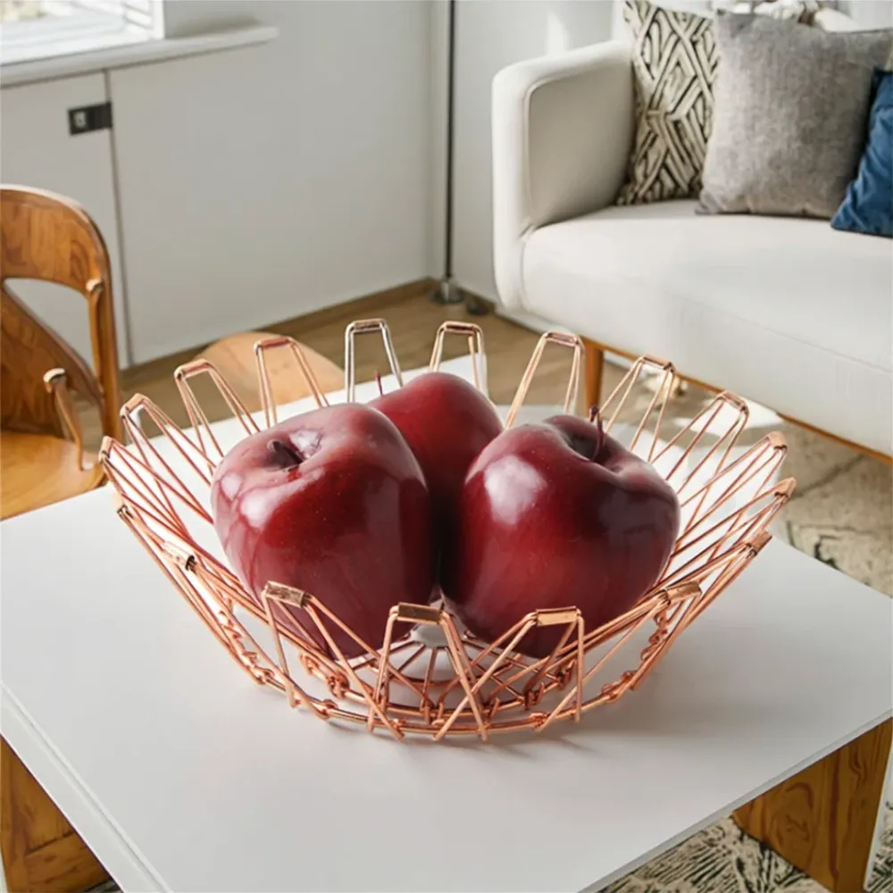 Panier décoratif en métal cuivré – Corbeille de fruit et de rangement moderne La boutique secrète