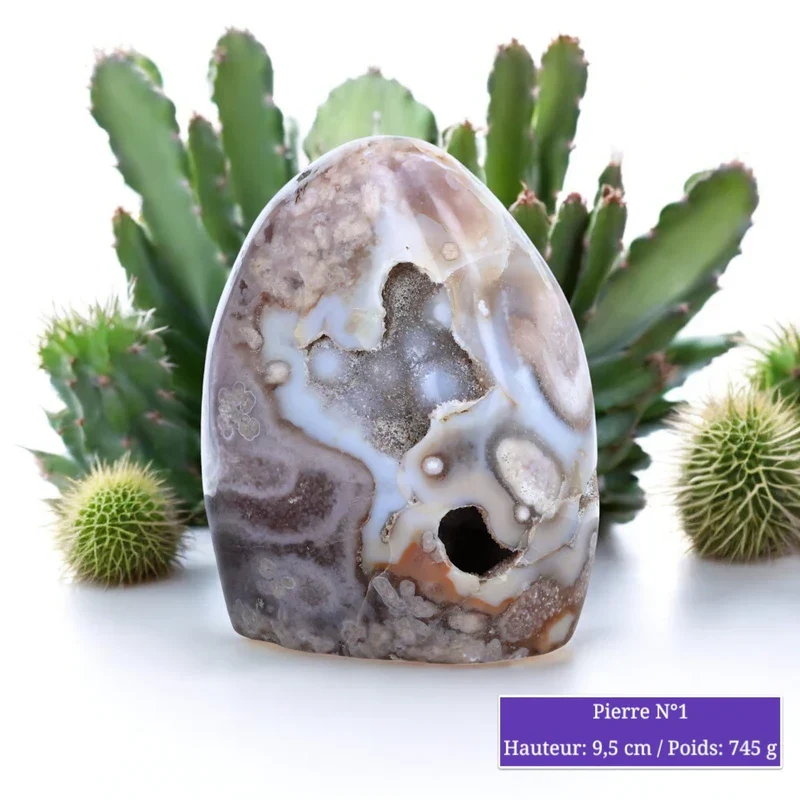 Pierre en Agate Fleur - Forme Libre La Pierre Fr