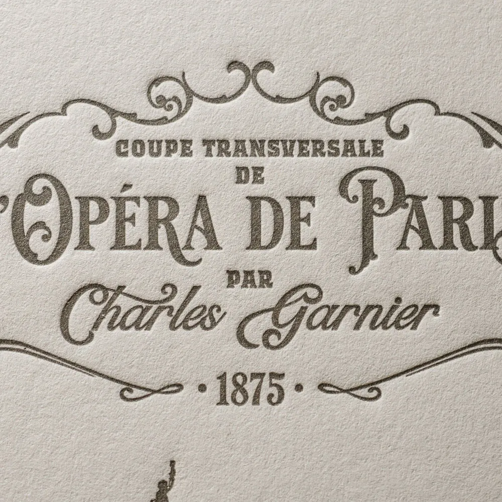 Affiche A4 Letterpress Coupe de l'Opéra de Paris L'Atelier Letterpress