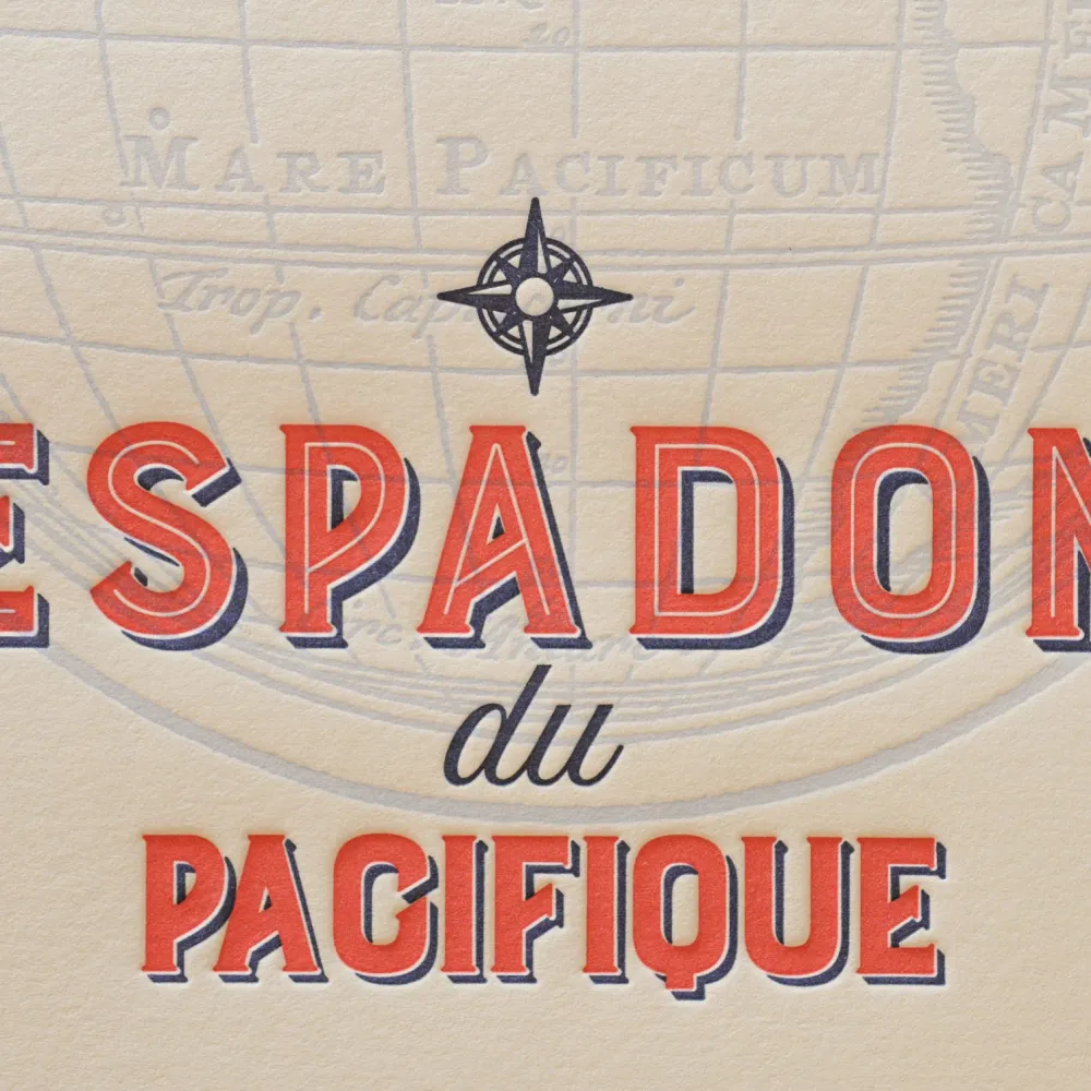 Affiche A4 Letterpress Espadon du Pacifique L'Atelier Letterpress