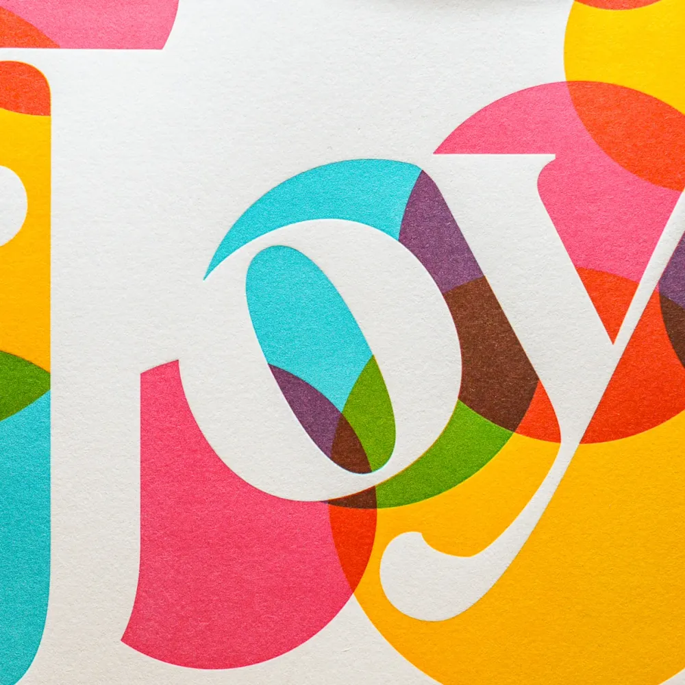 Affiche A4 Letterpress Joy is All Around L'Atelier Letterpress