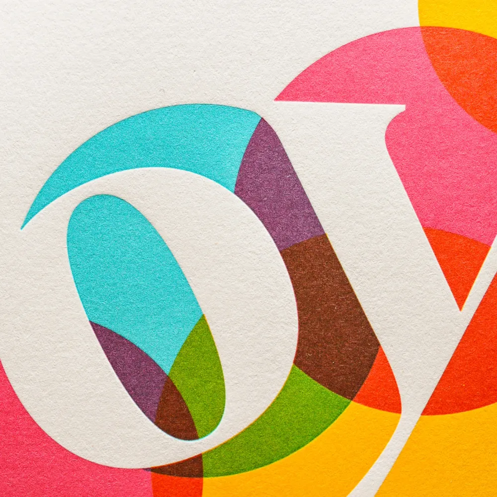 Affiche A4 Letterpress Joy is All Around L'Atelier Letterpress