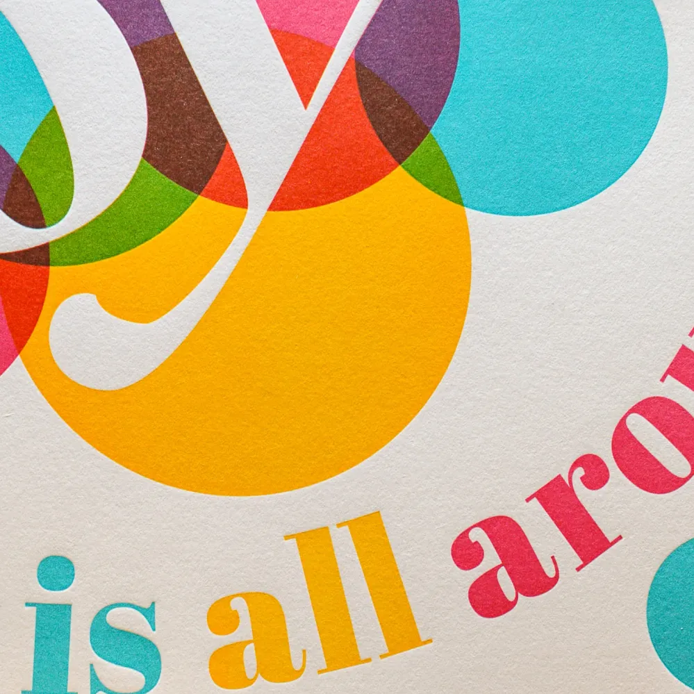 Affiche A4 Letterpress Joy is All Around L'Atelier Letterpress