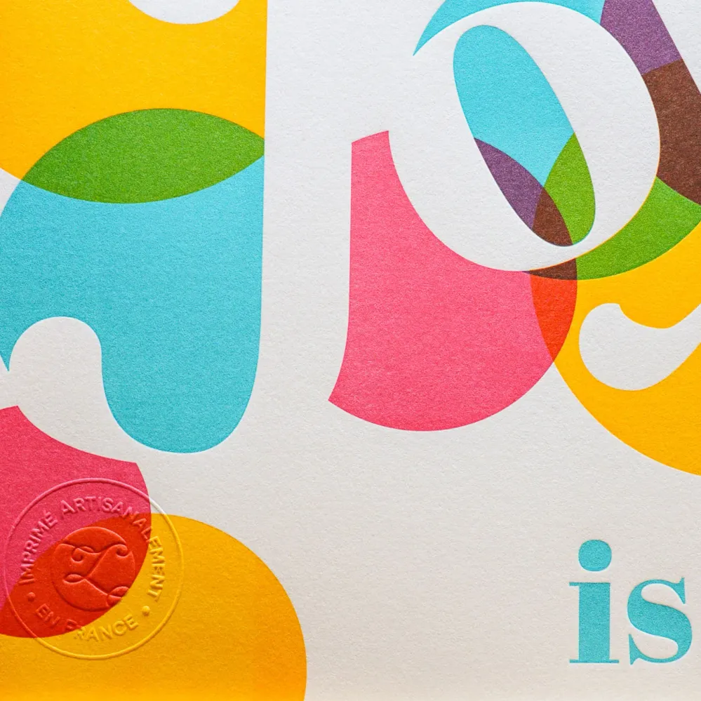 Affiche A4 Letterpress Joy is All Around L'Atelier Letterpress