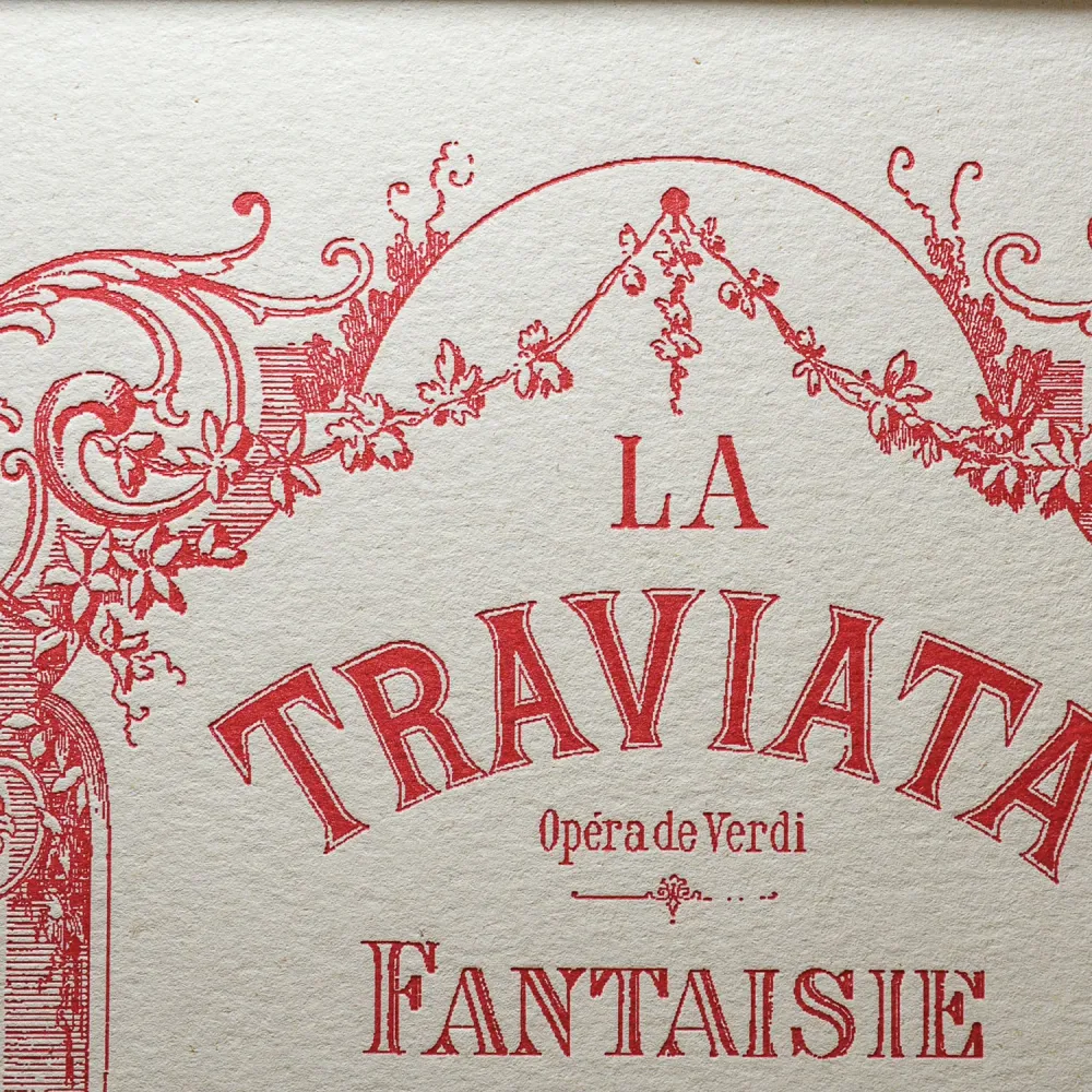 Affiche A4 Letterpress La Traviata L'Atelier Letterpress