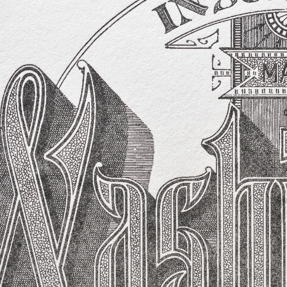 Affiche A4 Letterpress Washington L'Atelier Letterpress