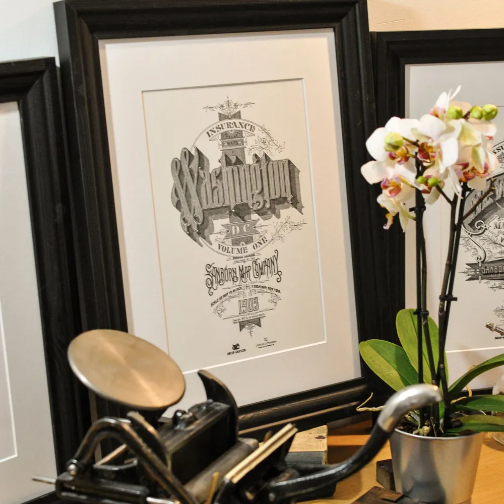 Affiche A4 Letterpress Washington L'Atelier Letterpress