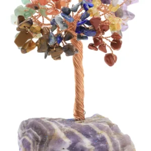 Arbre du Bonheur 7 Chakras base Améthyste 14cm L'AURA