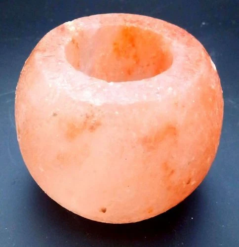 Bougeoir Cristaux de Sel Rond Poli L'AURA