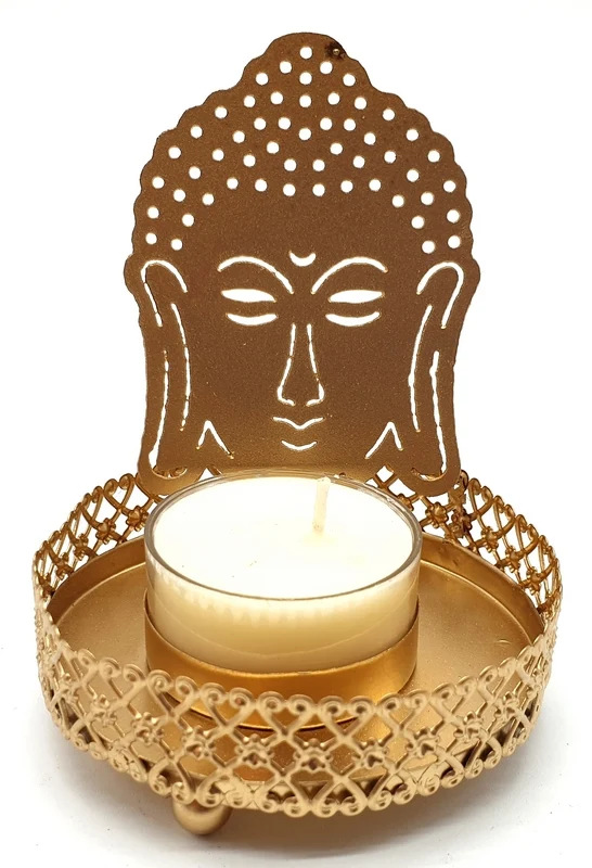 Bougeoir à Réflexion Métal Bouddha 11cm L'AURA