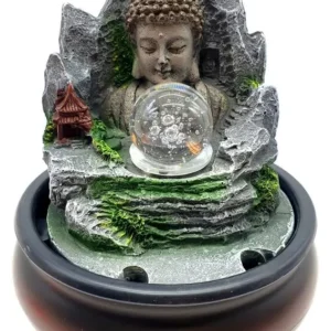 Fontaine Résine Bouddha Village 21cm L'AURA