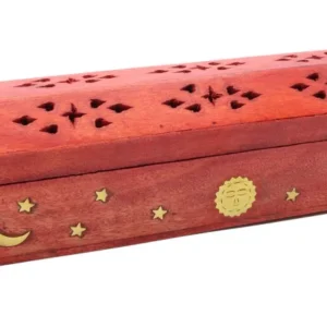 Porte-Encens Bois Coffret Lune & Etoiles 30cm L'AURA