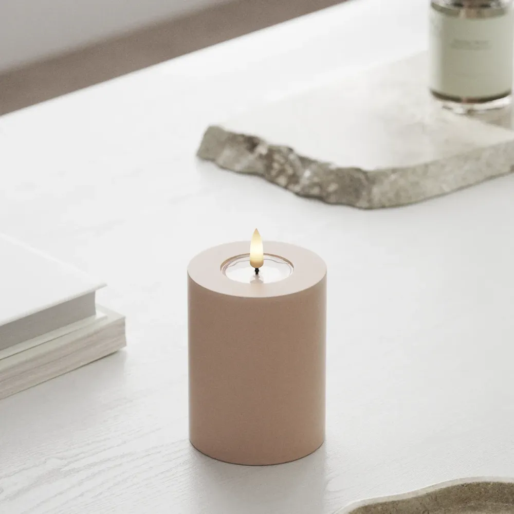 LED Bougie pilier Ø 7,5 x 10 cm Rose
