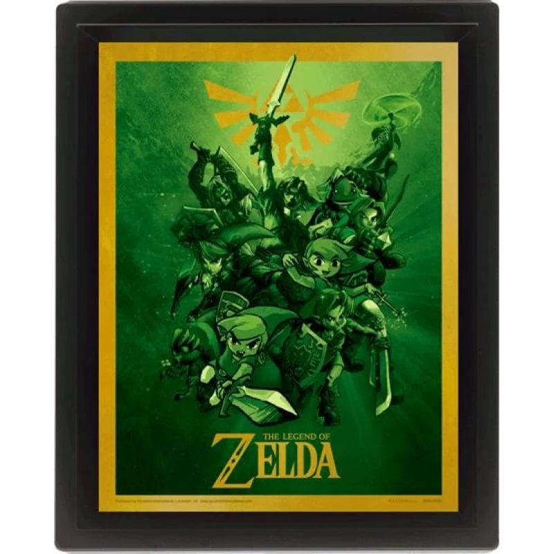 Legend Zelda - Lien Affiche lenticulaire 3D 28,7 x 23,5cm