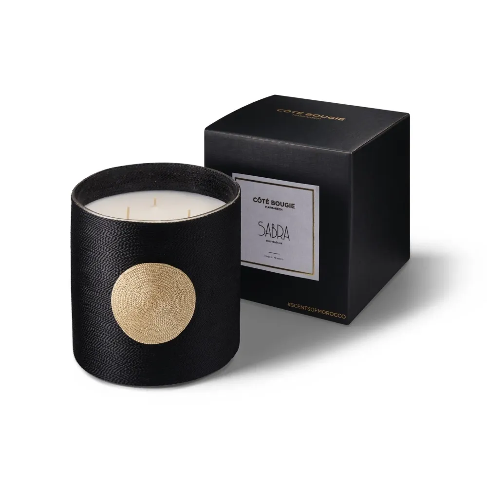 Bougie Sabra - Dana Oud - Noir Et Dorée Les Archives - Côté Bougie