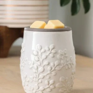 BRÛLEUR DE CUBES DE CIRE - SOUCOUPE REVERSIBLE - BEIGE FLEURIE Les Passionnées