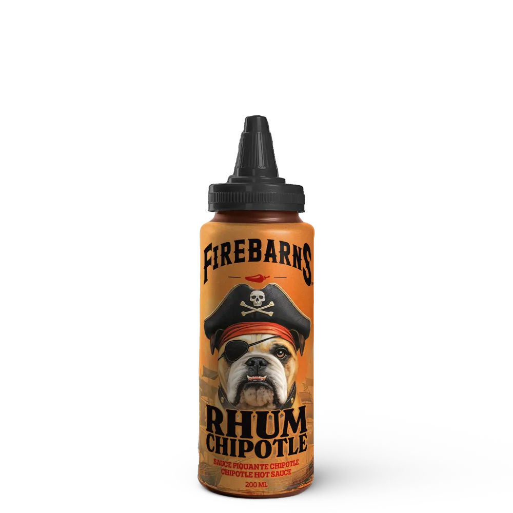 Sauce piquante Rhum Chipotle 200 ml Les sauces Firebarns