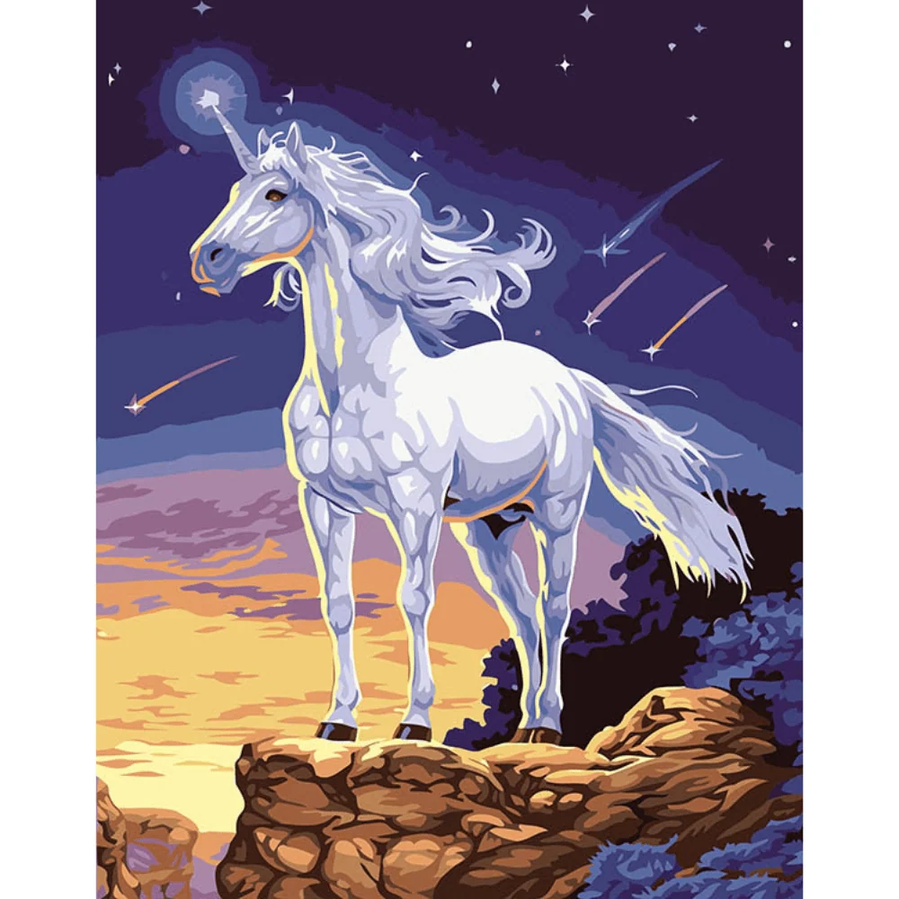 Licorne avec étoiles filantes
