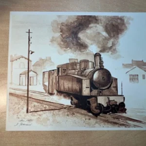 Lithographie Train De Lucien Joveneaux Callac