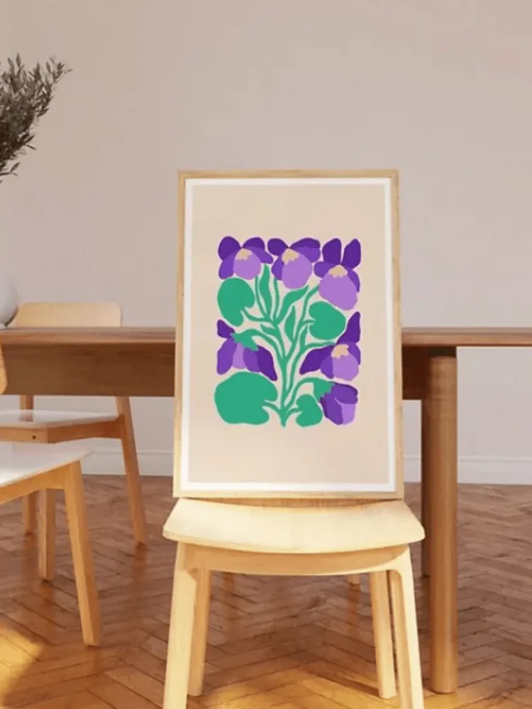 Affiche Liv Lee Blue Violets A4 12” x 8.25”