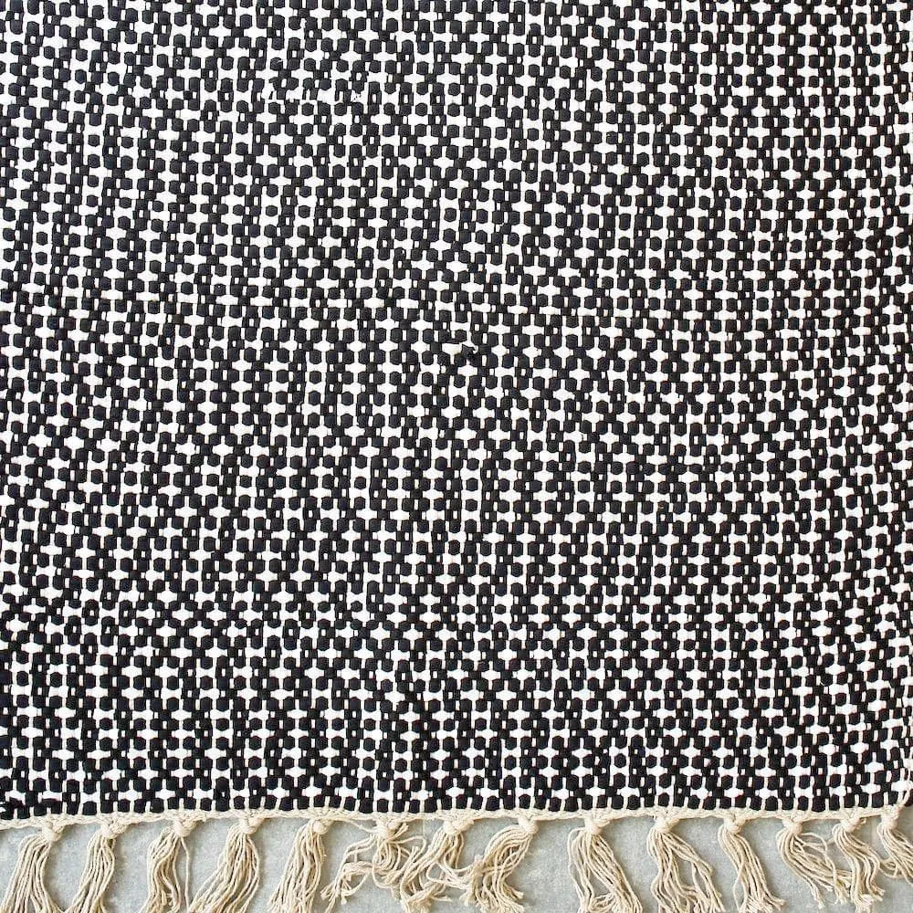 Tapis en coton 140x70 - Noir et beige LMPP