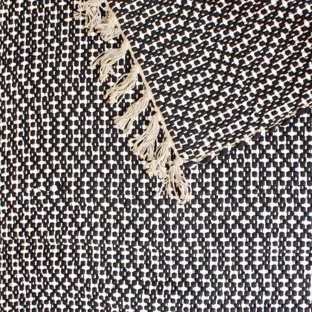 Tapis en coton 140x70 - Noir et beige LMPP
