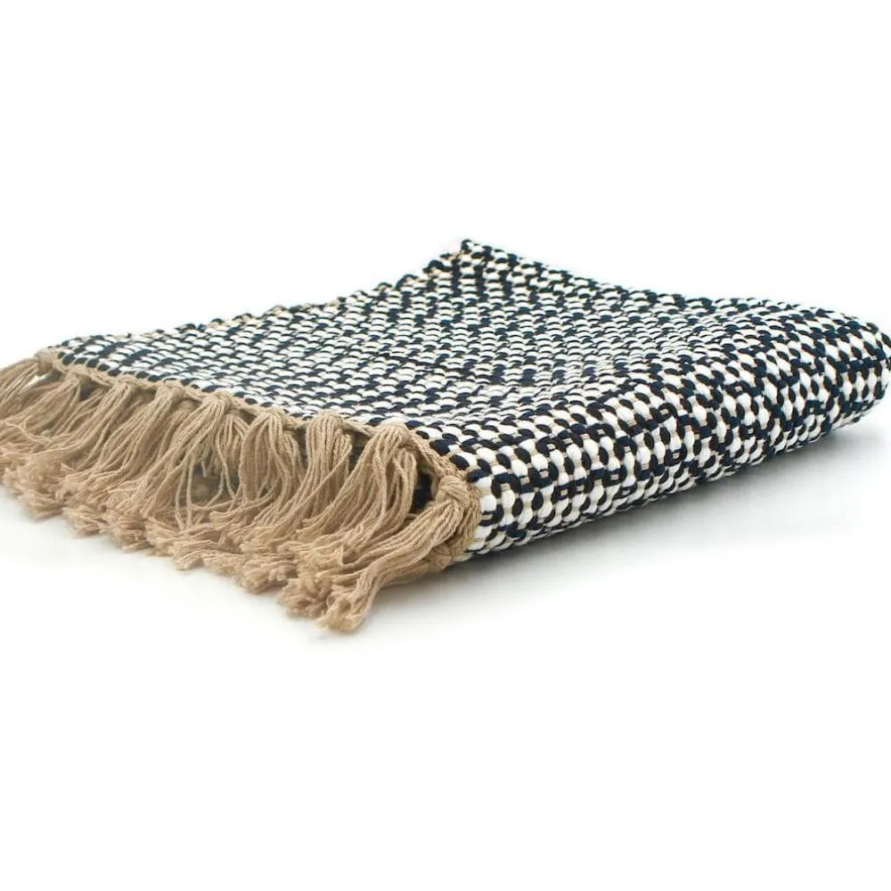 Tapis en coton 140x70 - Noir et beige LMPP