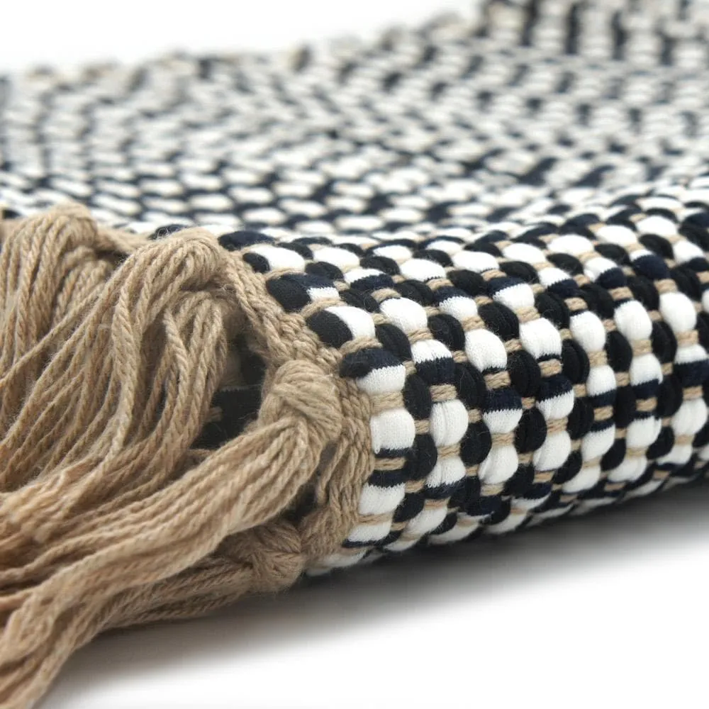 Tapis en coton 140x70 - Noir et beige LMPP