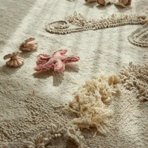 Lorena Canals Tapis lavable en coton avec accessoires - Fond Marin - 140x200cm