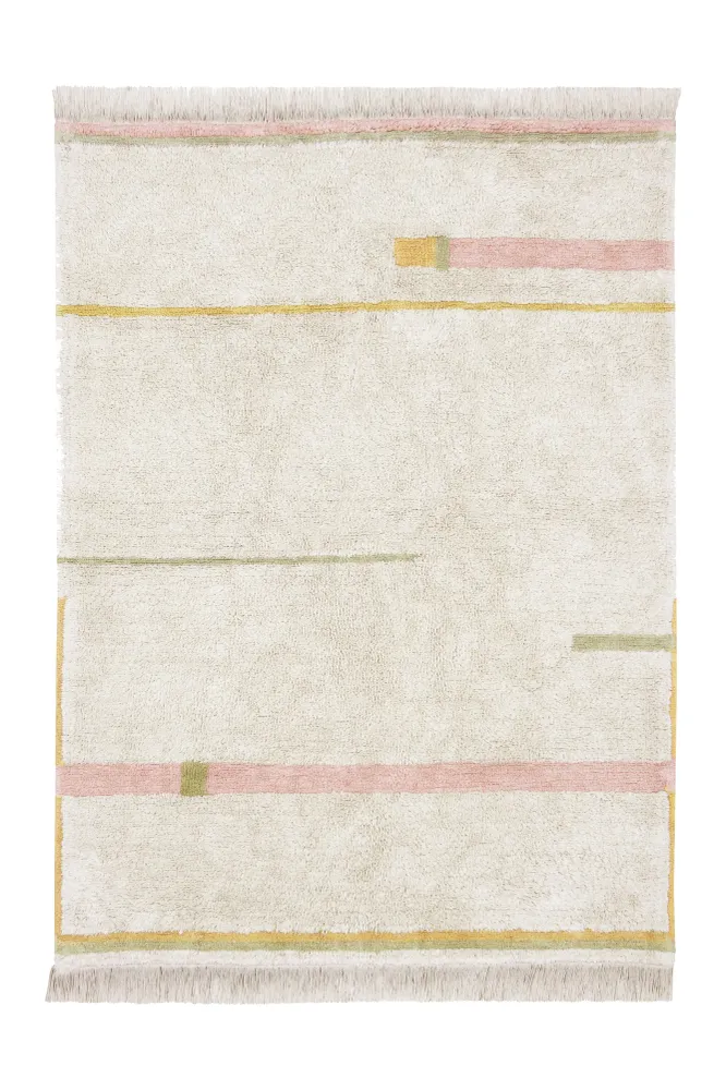 Lorena Canals Tapis lavable en coton - Lanes Vintage Nude - 140x200cm