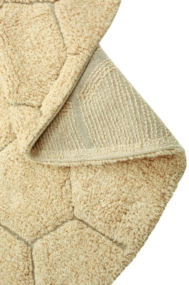 Lorena Canals Tapis lavable en coton - Planet Bee - Honeycomb Golden - Ø140cm
