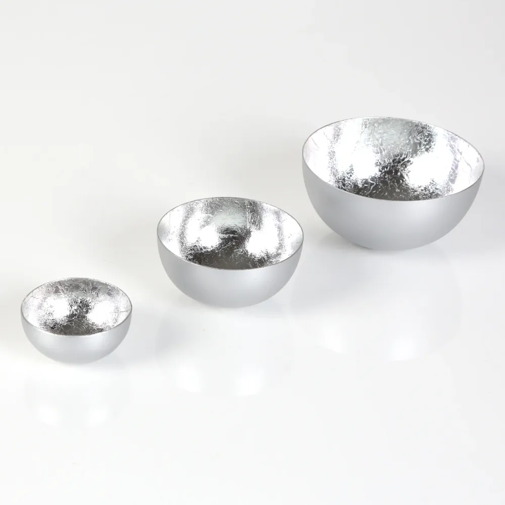 Lot de 3 photophores Meo argentés