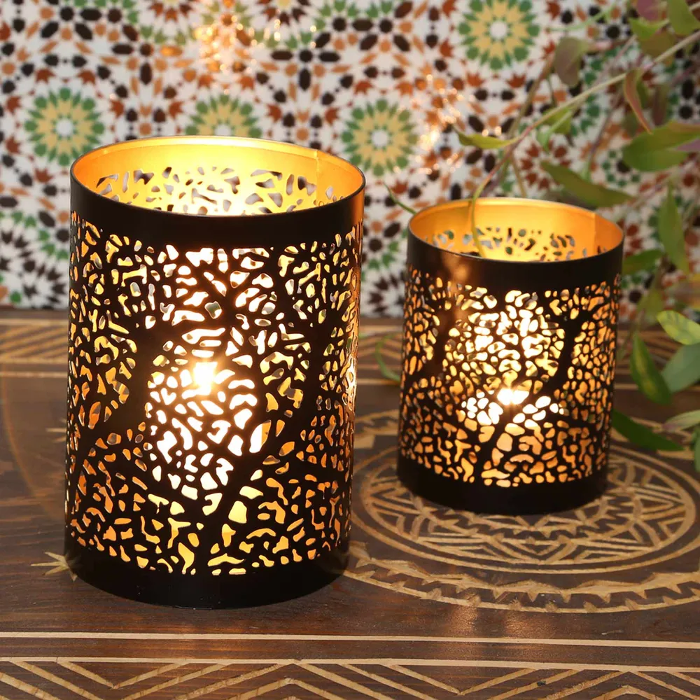 Lot de 2 photophores orientaux Ancona