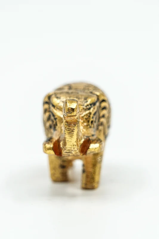 Éléphant décoratif, aluminium, couleur or, petit, 5,5 x 2,5 cm