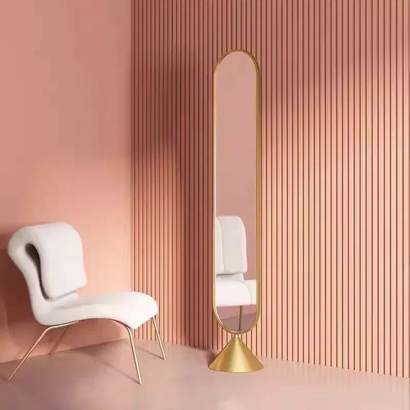 miroir rotatif au sol avec support de rangement pour décoration intérieure Or Lumeers_marketplace