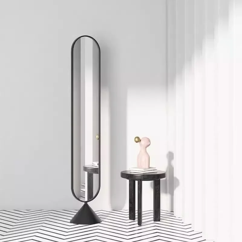 miroir rotatif au sol avec support de rangement pour décoration intérieure Or Lumeers_marketplace