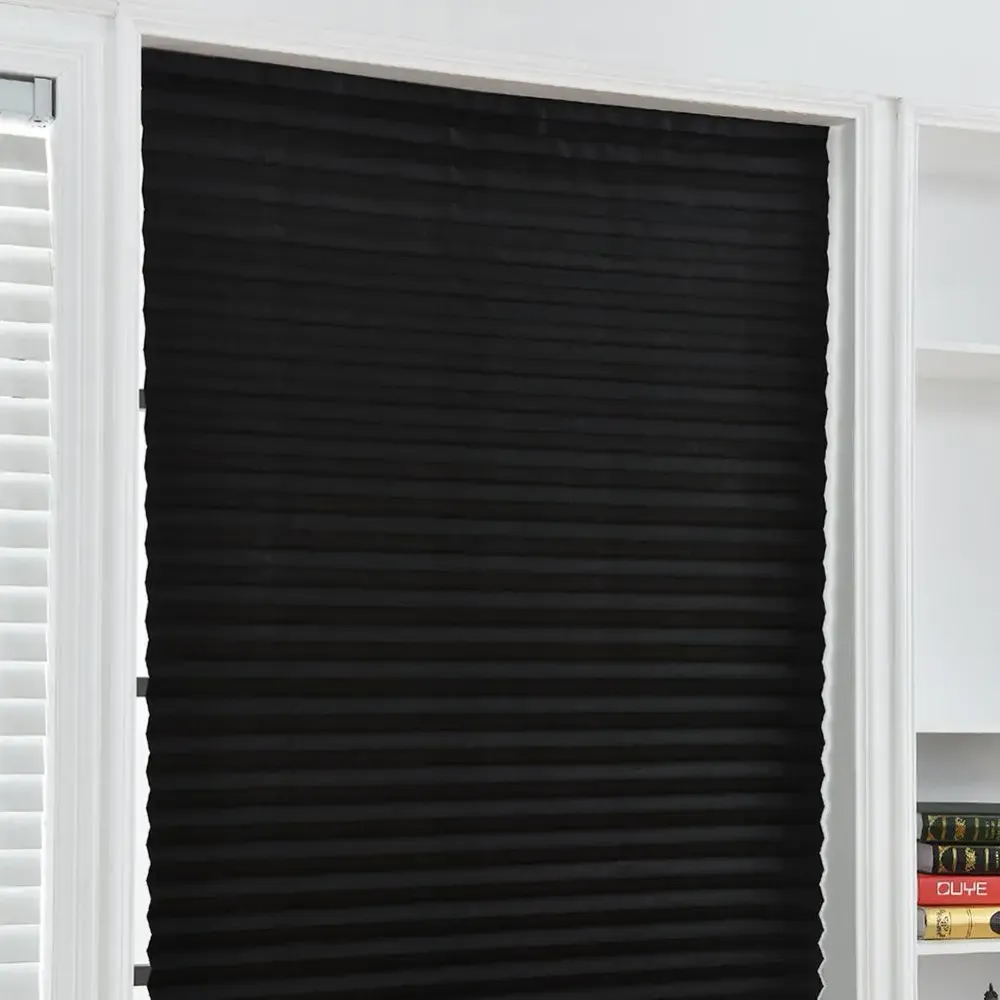 Store plissé auto adhesif pour fenetre cuisine balcon Black Lumeers_marketplace