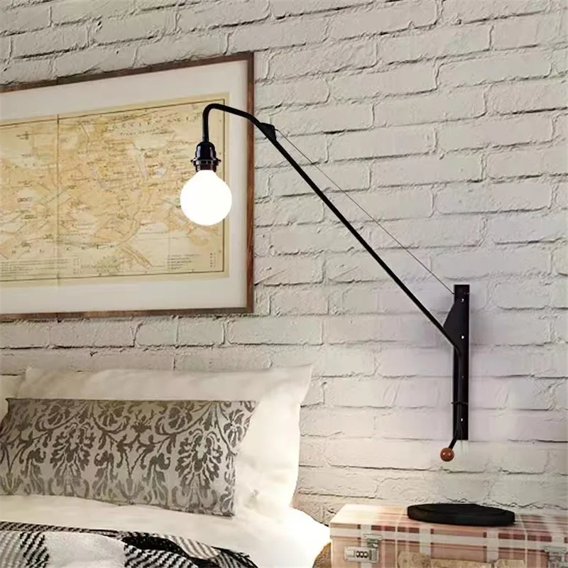 Vitra Potence Applique Loft Pays Américain Industriel Pipe Lumière Chevet Long Bras Swing Éclairage E27 Cuisine Décoration...