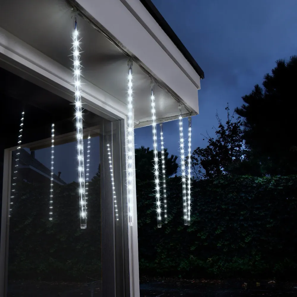 Lumières LED de Noël, glaçons à lumière froide pour l'extérieur et l'intérieur, fonction chute de neige