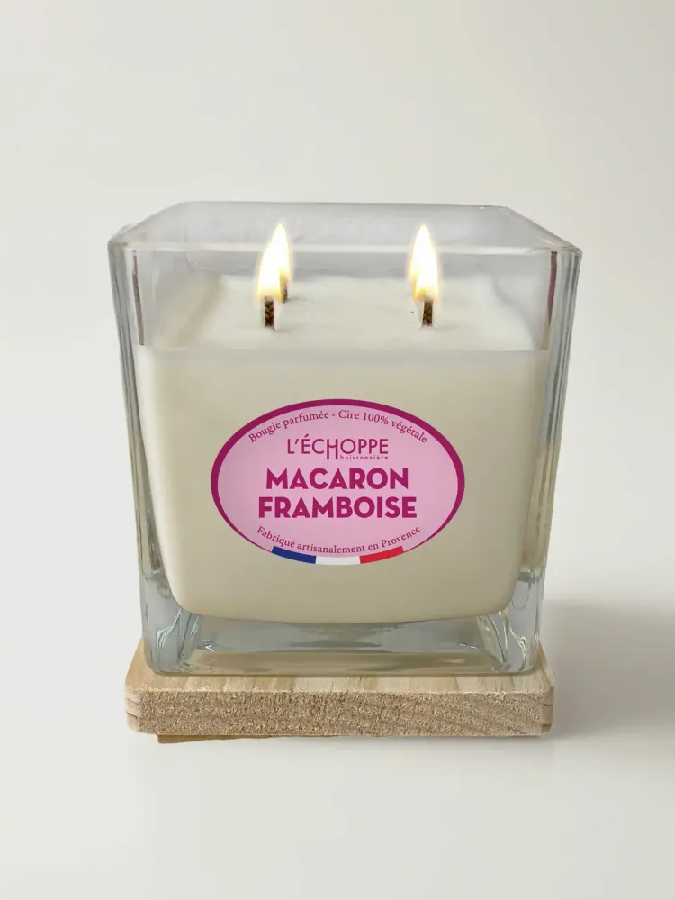 Macaron Framboise - Bougie parfumée 400g