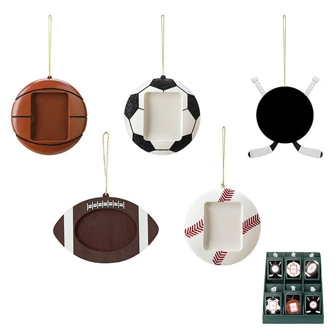 Cadre photo décoratif en bois à suspendre – 8–11 cm (5 motifs assortis : motifs sportifs, 24 pièces/paquet) Magasins Hart...