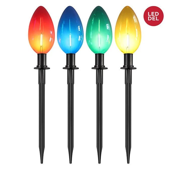 Éclairage de chemin à LED – Ampoules géantes (lot de 4, multicolores) Magasins Hart | Hart Stores