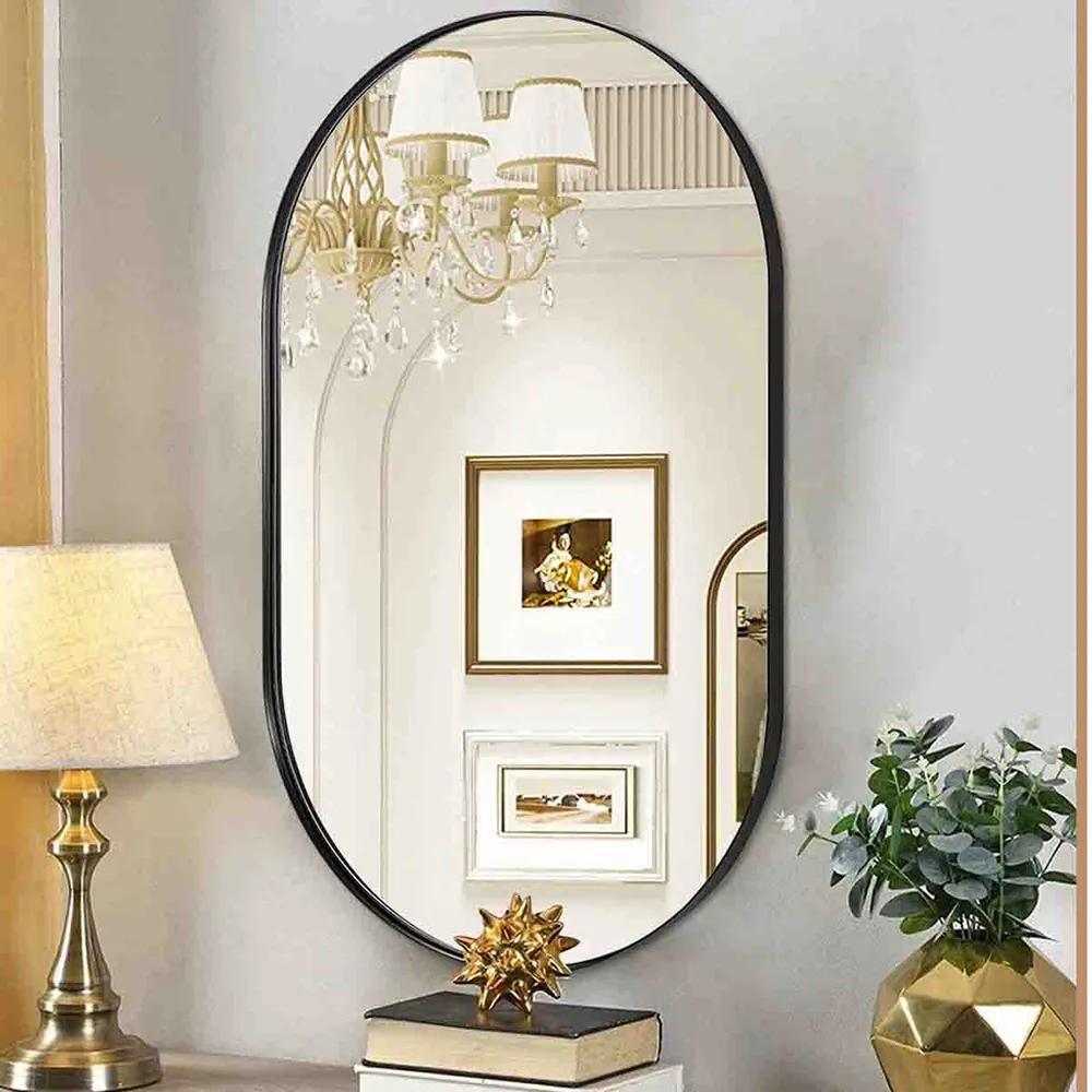 Lauren Taylor - Miroir à cadre ovale en aluminium Magasins Hart | Hart Stores