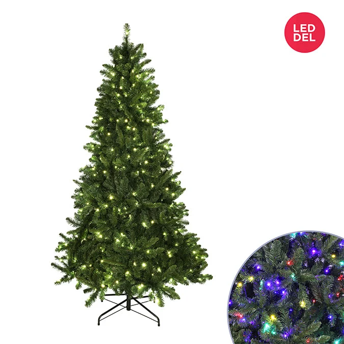 Sapin vert illuminé en PVC de 2,13 m – 400 LED bicolores, 983 pointes Magasins Hart | Hart Stores