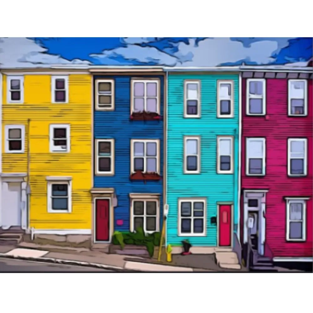 Maisons colorées Jellybean